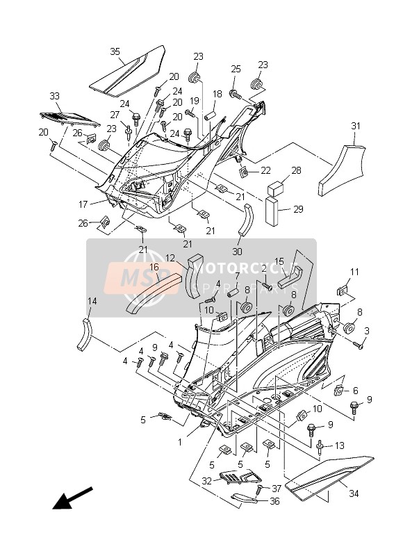 Yamaha XP500 2015 Estar & Reposapiés 2 para un 2015 Yamaha XP500